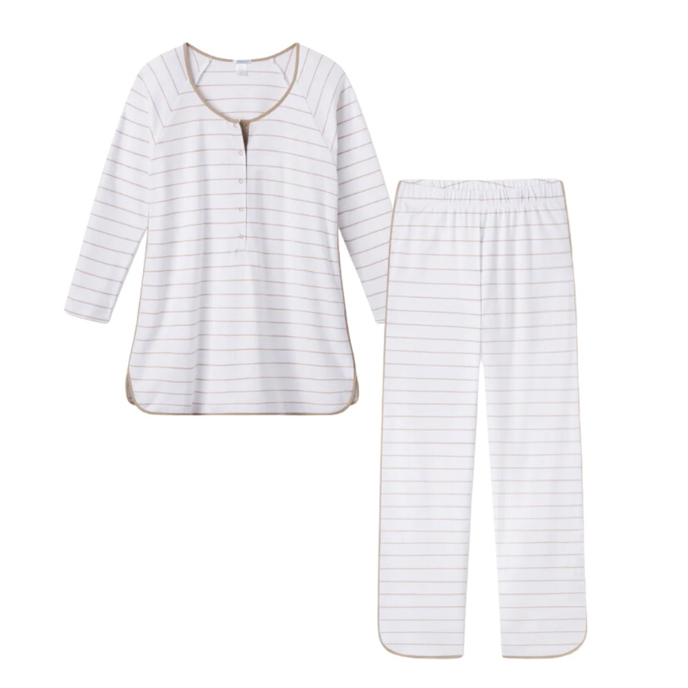 NWOT LAKE PAJAMAS Pima Maternity Long-Long Set in Hydrangea